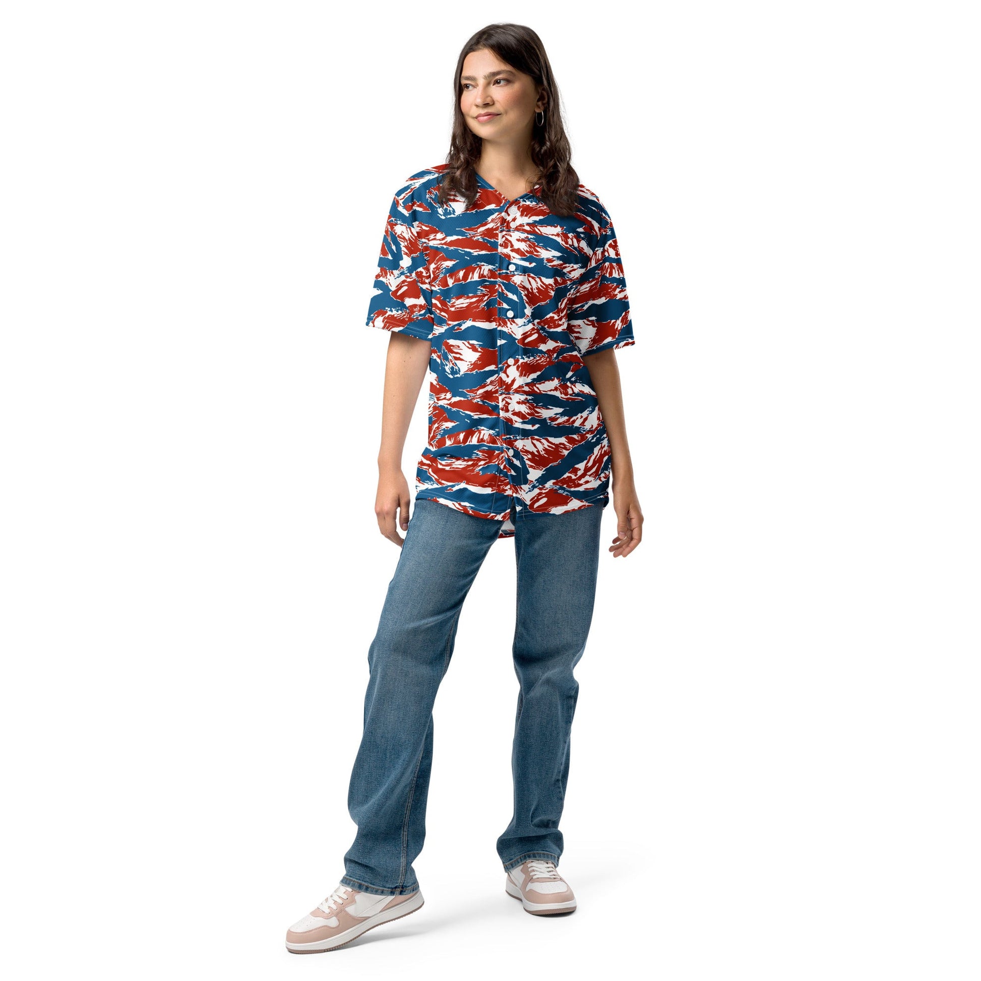 American Patriot Tiger Stripe CAMO Unisex Baseball Jersey