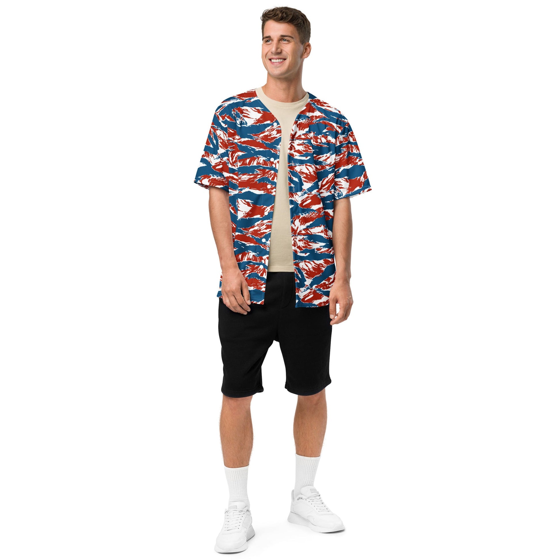 American Patriot Tiger Stripe CAMO Unisex Baseball Jersey