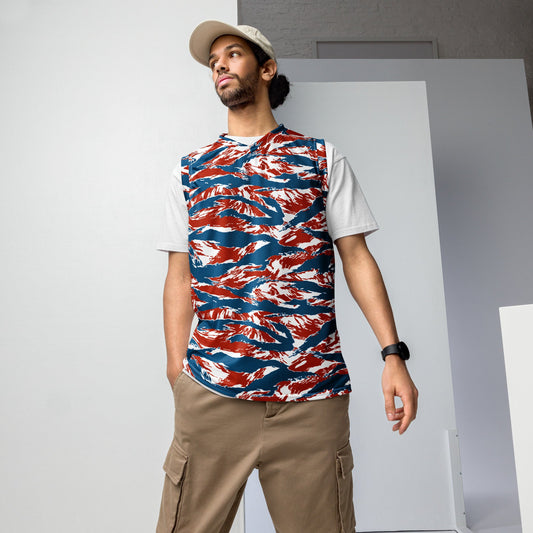 American Patriot Tiger Stripe CAMO Unisex Basketball Jersey - 2XS