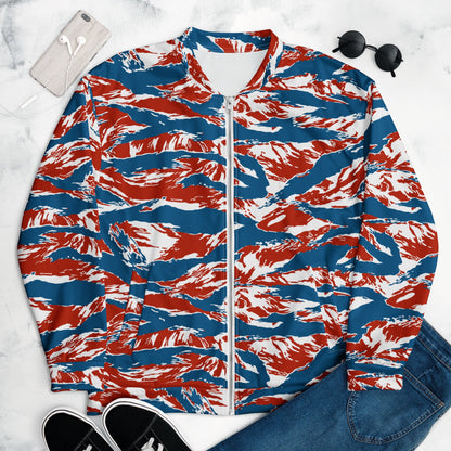 American Patriot Tiger Stripe CAMO Unisex Bomber Jacket - XS