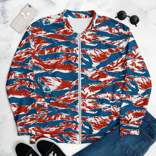 American Patriot Tiger Stripe CAMO Unisex Bomber Jacket - XS