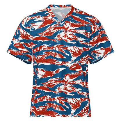 American Patriot Tiger Stripe CAMO Unisex Football Jersey - 2XS
