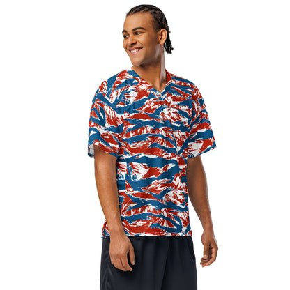 American Patriot Tiger Stripe CAMO Unisex Football Jersey