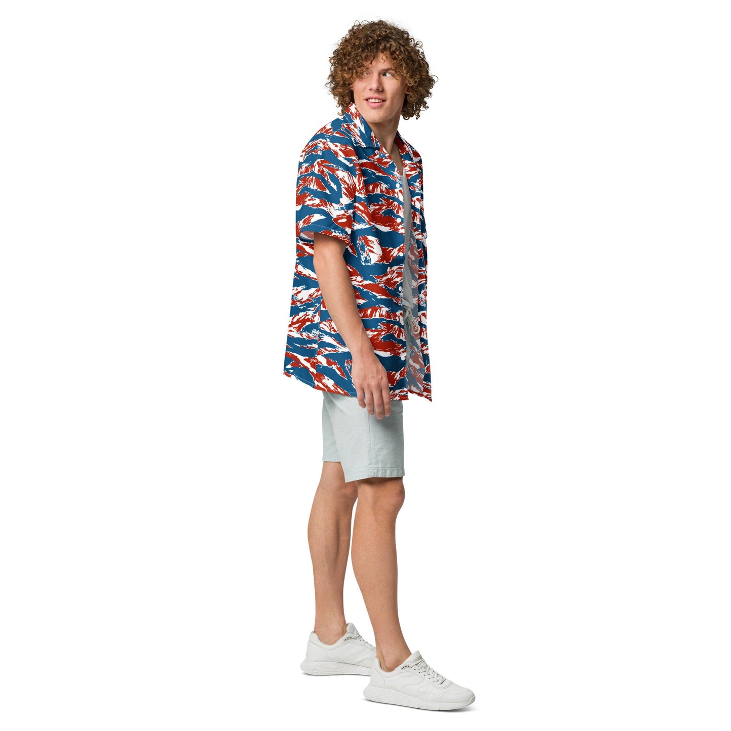 American Patriot Tiger Stripe CAMO Unisex Short-Sleeve Button Shirt
