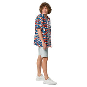 Tiger Stripe Patriot CAMO Unisex Short-Sleeve Button Shirt - Button-Up