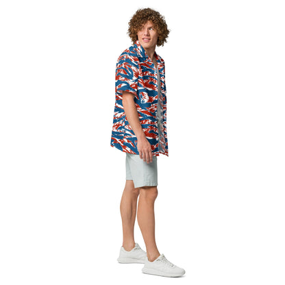 American Patriot Tiger Stripe CAMO Unisex Short-Sleeve Button Shirt