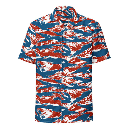 American Patriot Tiger Stripe CAMO Unisex Short-Sleeve Button Shirt