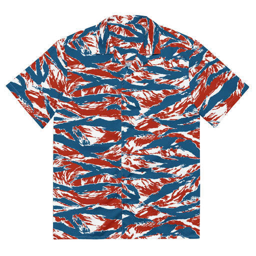 Tiger Stripe Patriot CAMO Unisex Short-Sleeve Button Shirt - Button-Up