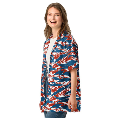 American Patriot Tiger Stripe CAMO Unisex Short-Sleeve Button Shirt