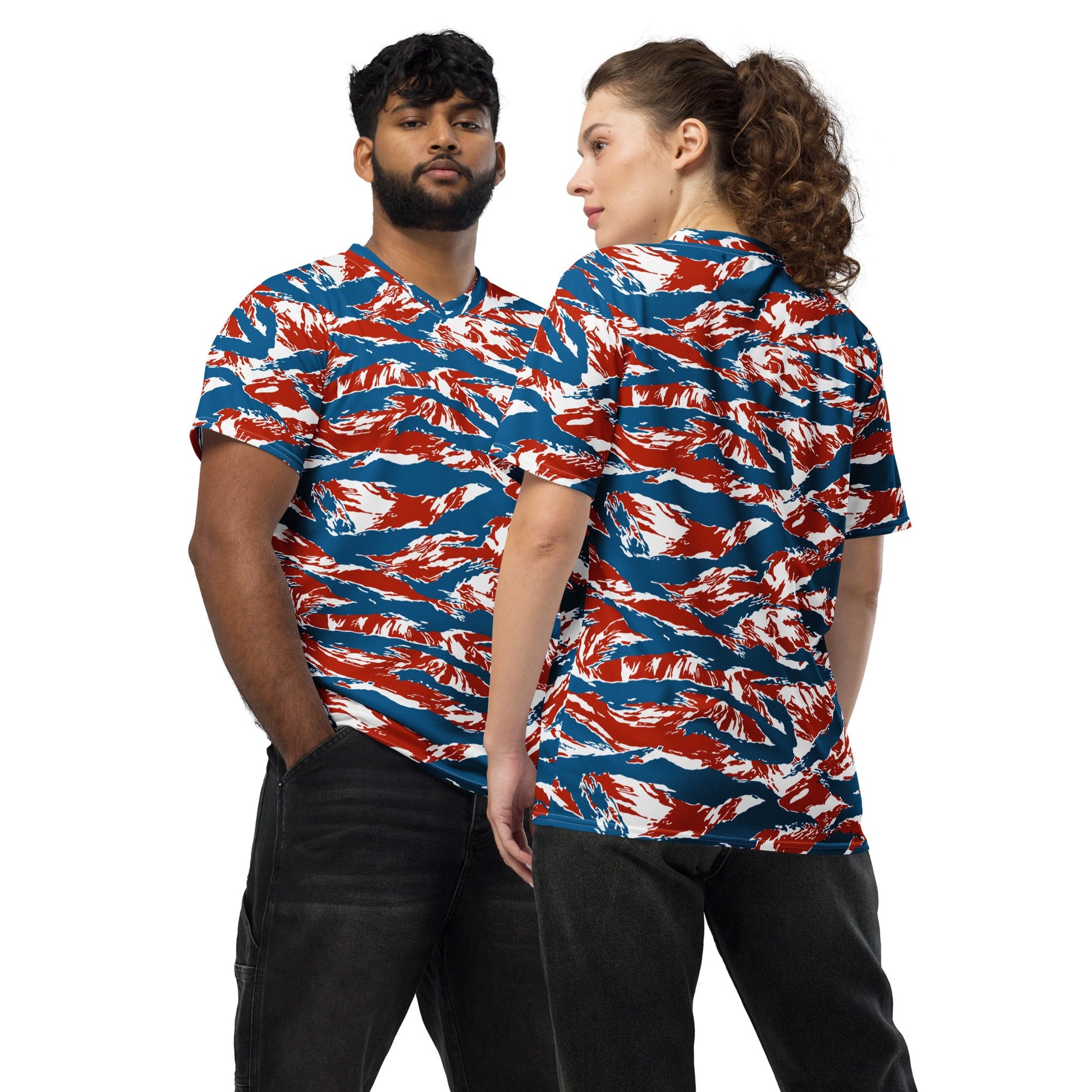 American Patriot Tiger Stripe CAMO Unisex Sports Jersey - 2XS