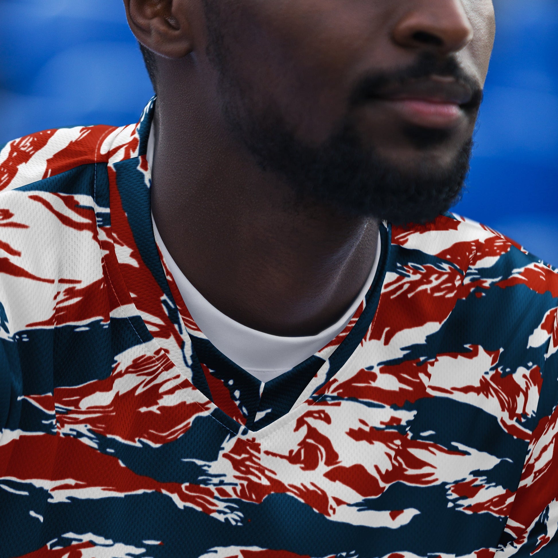 American Patriot Tiger Stripe CAMO Unisex Sports Jersey