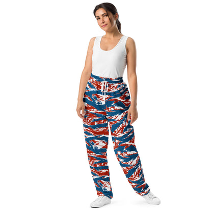 American Patriot Tiger Stripe CAMO Unisex Wide-Leg Joggers