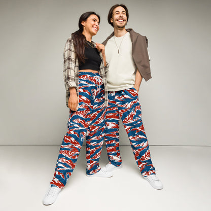 American Patriot Tiger Stripe CAMO Unisex Wide-Leg Joggers - 2XS