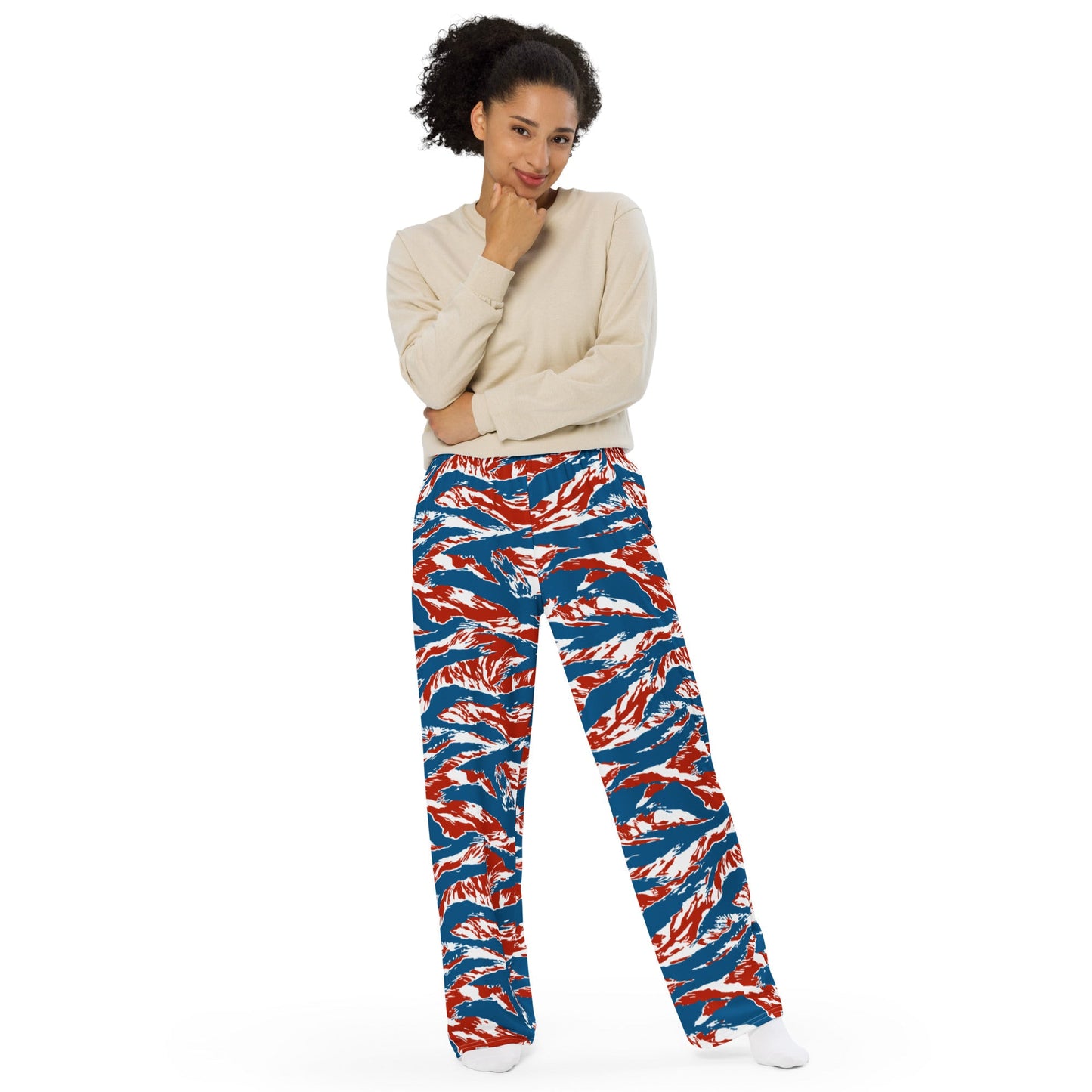 American Patriot Tiger Stripe CAMO Unisex Wide-Leg Leisure Pants