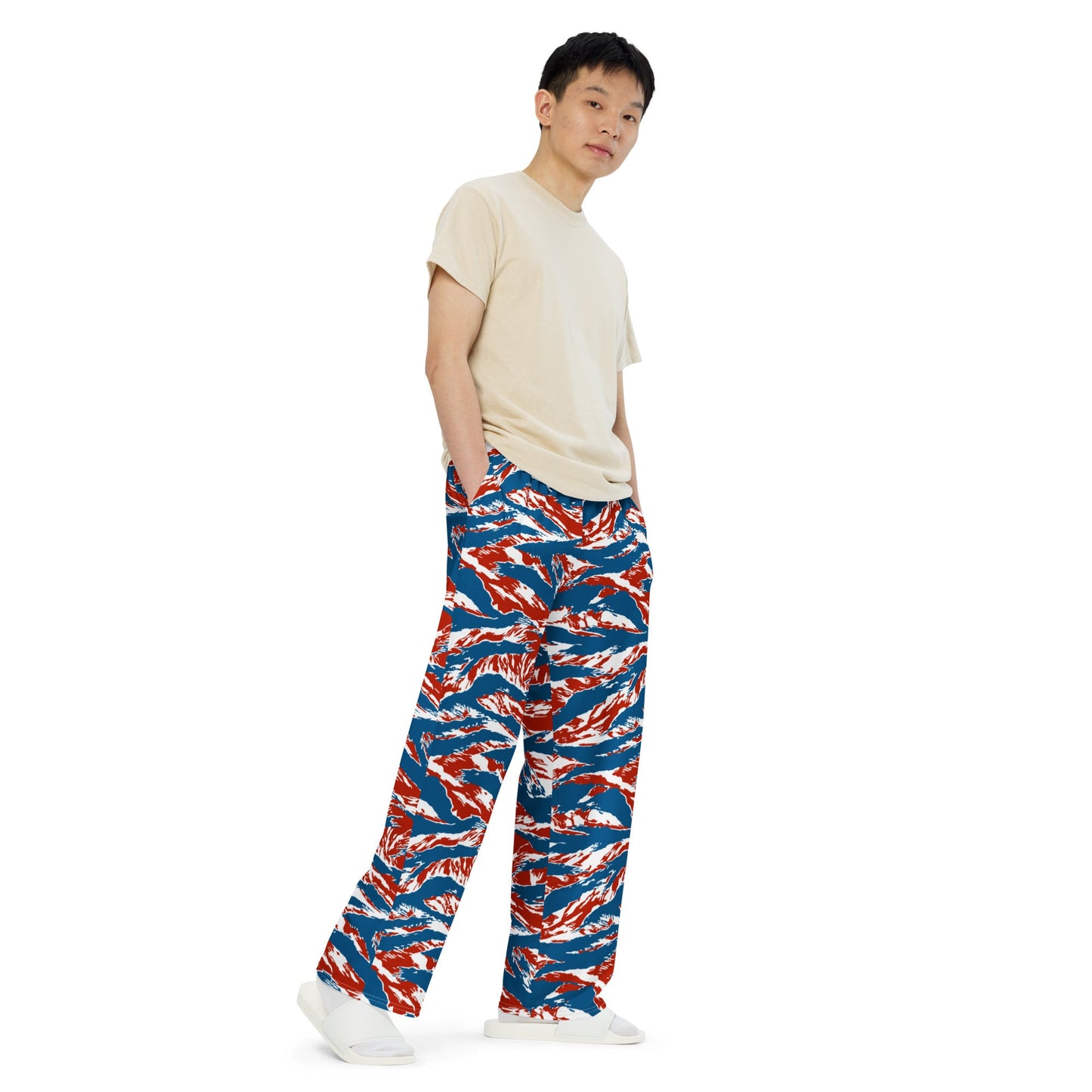 American Patriot Tiger Stripe CAMO Unisex Wide-Leg Leisure Pants