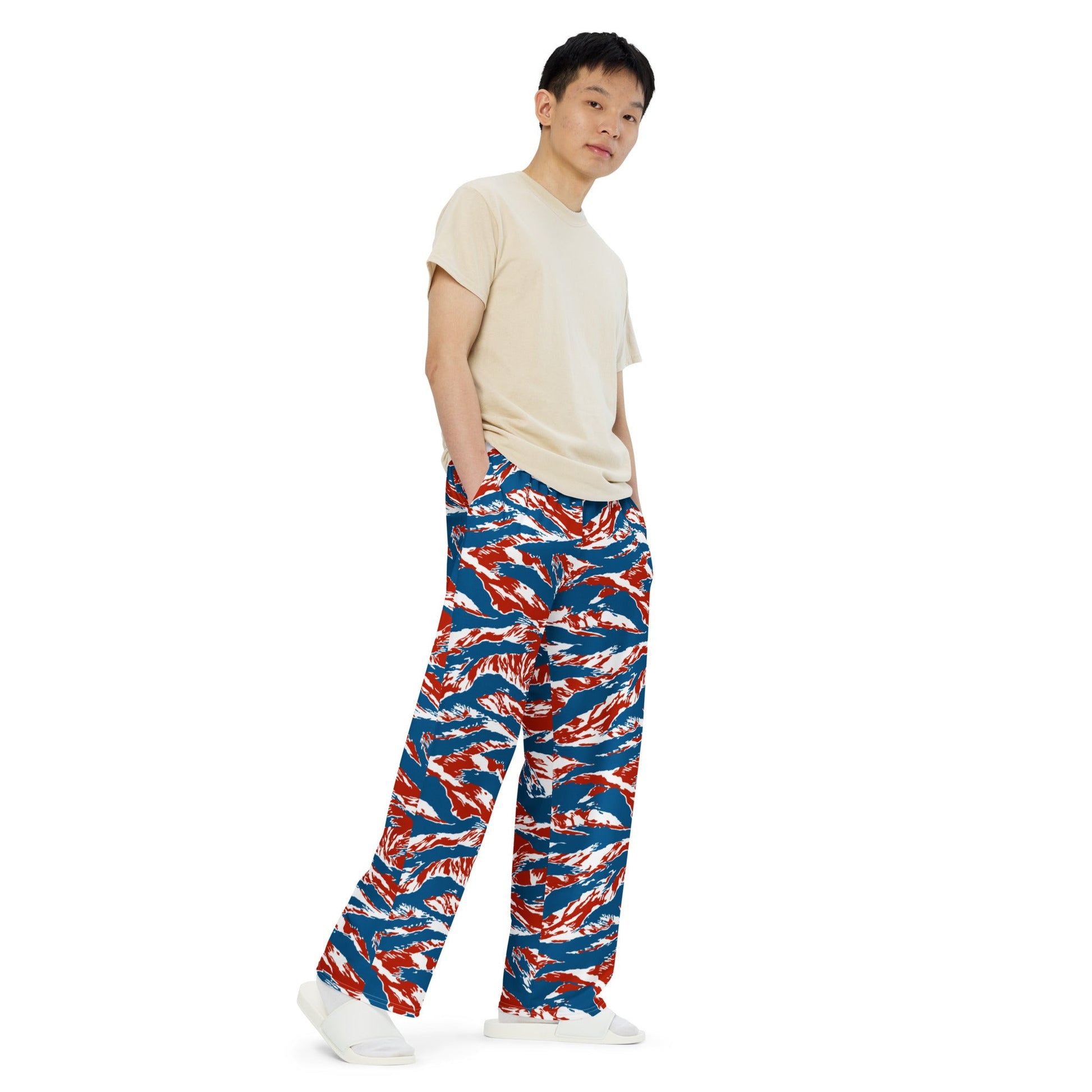 American Patriot Tiger Stripe CAMO Unisex Wide-Leg Leisure Pants