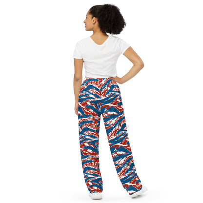 American Patriot Tiger Stripe CAMO Unisex Wide-Leg Leisure Pants