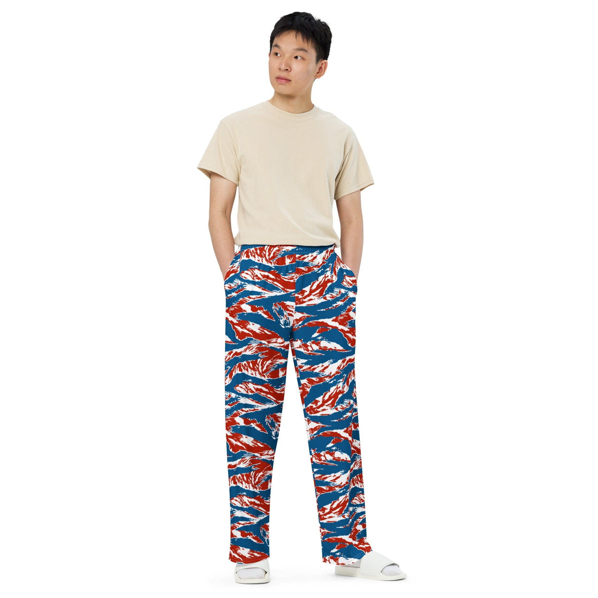 American Patriot Tiger Stripe CAMO Unisex Wide-Leg Leisure Pants