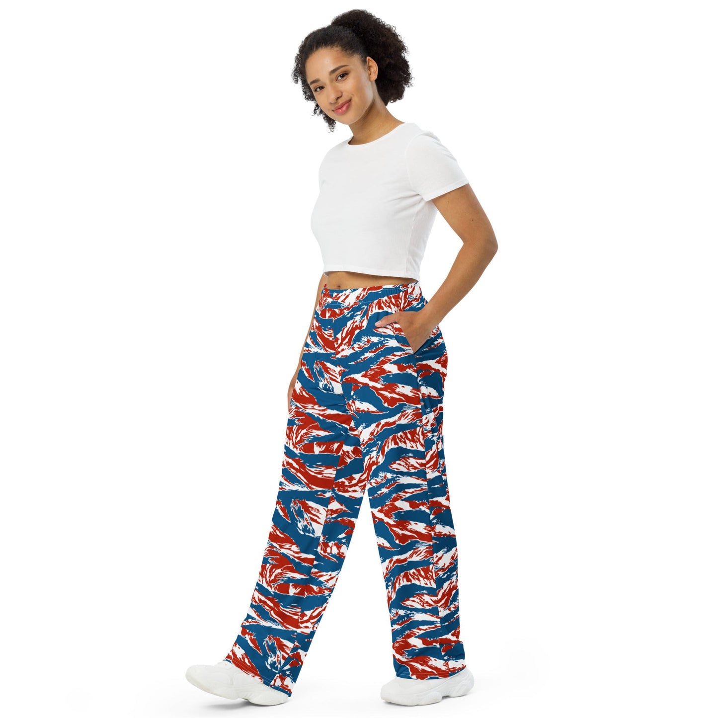American Patriot Tiger Stripe CAMO Unisex Wide-Leg Leisure Pants