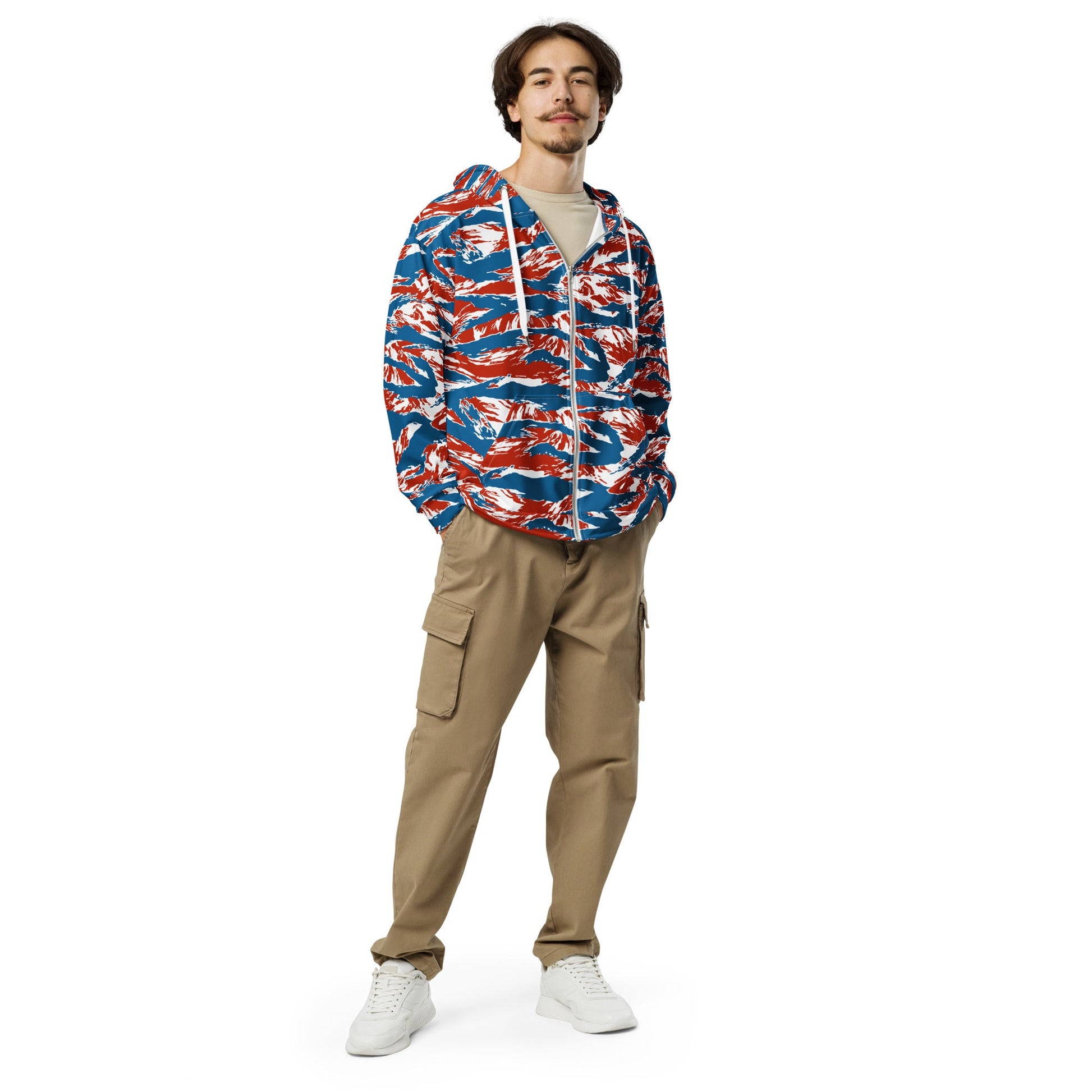 American Patriot Tiger Stripe CAMO Unisex Zip Hoodie