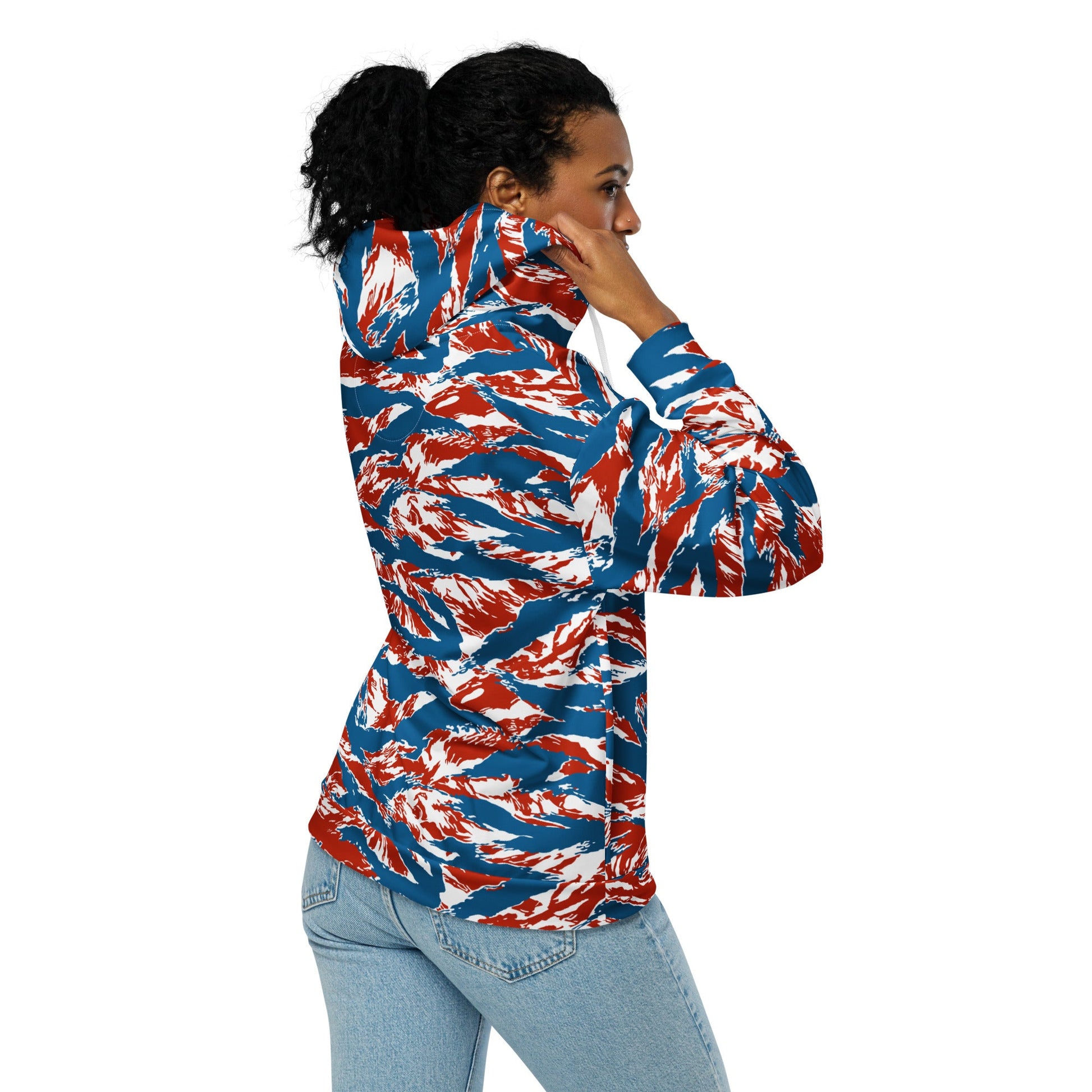 American Patriot Tiger Stripe CAMO Unisex Zip Hoodie