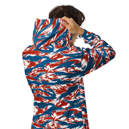 American Patriot Tiger Stripe CAMO Unisex Zip Hoodie