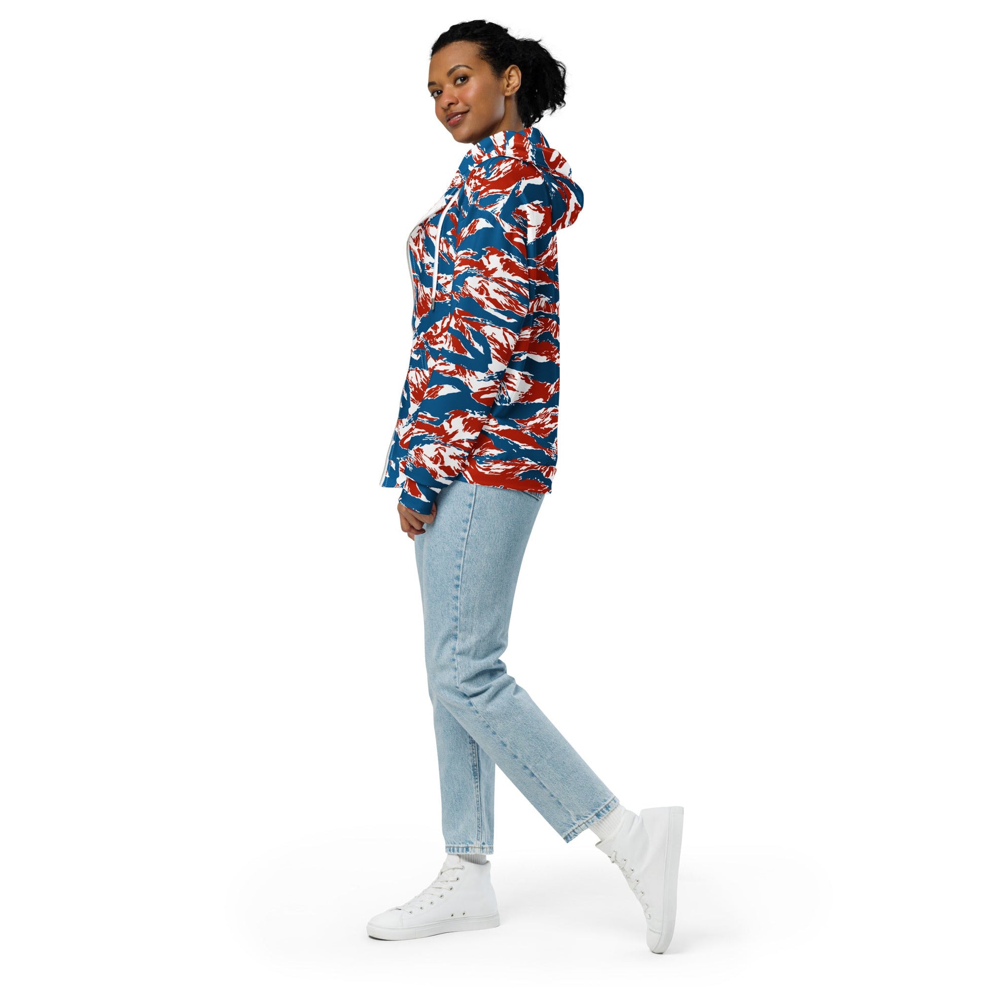 American Patriot Tiger Stripe CAMO Unisex Zip Hoodie