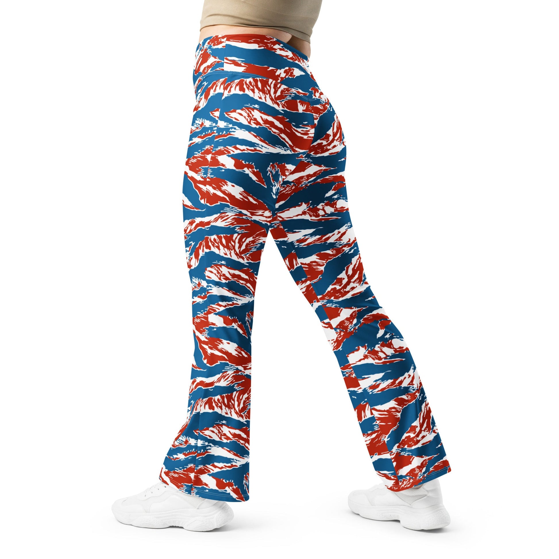 American Patriot Tiger Stripe CAMO Womens Flare Leggings - 2XS