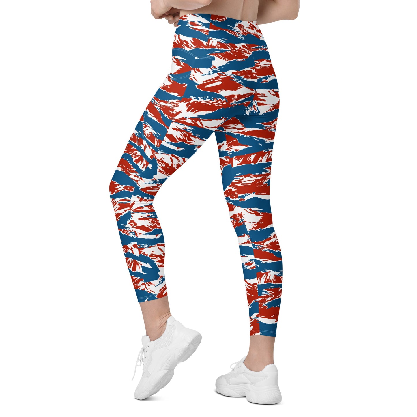 American Patriot Tiger Stripe CAMO Womens Leggings with Pockets