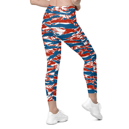 American Patriot Tiger Stripe CAMO Womens Leggings with Pockets