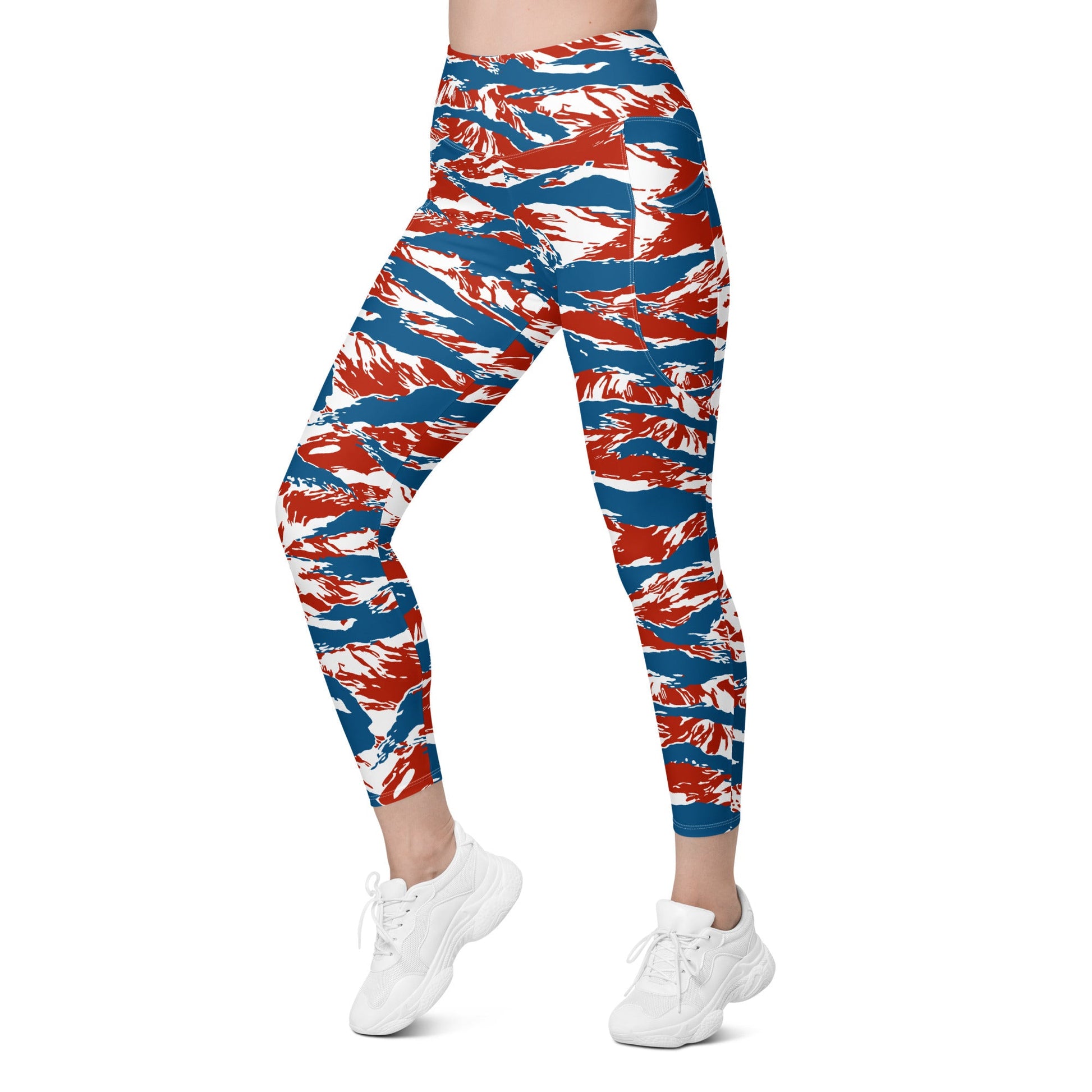 American Patriot Tiger Stripe CAMO Womens Leggings with Pockets