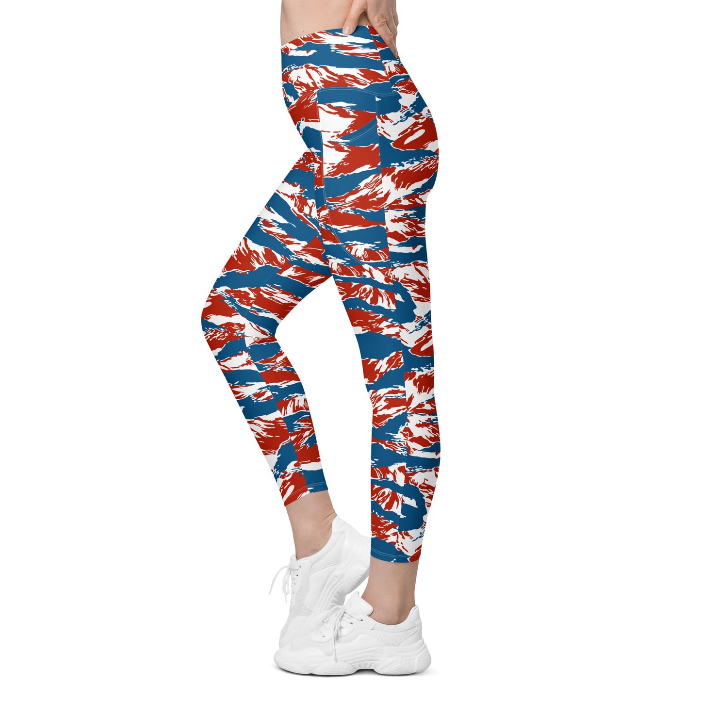 American Patriot Tiger Stripe CAMO Womens Leggings with Pockets