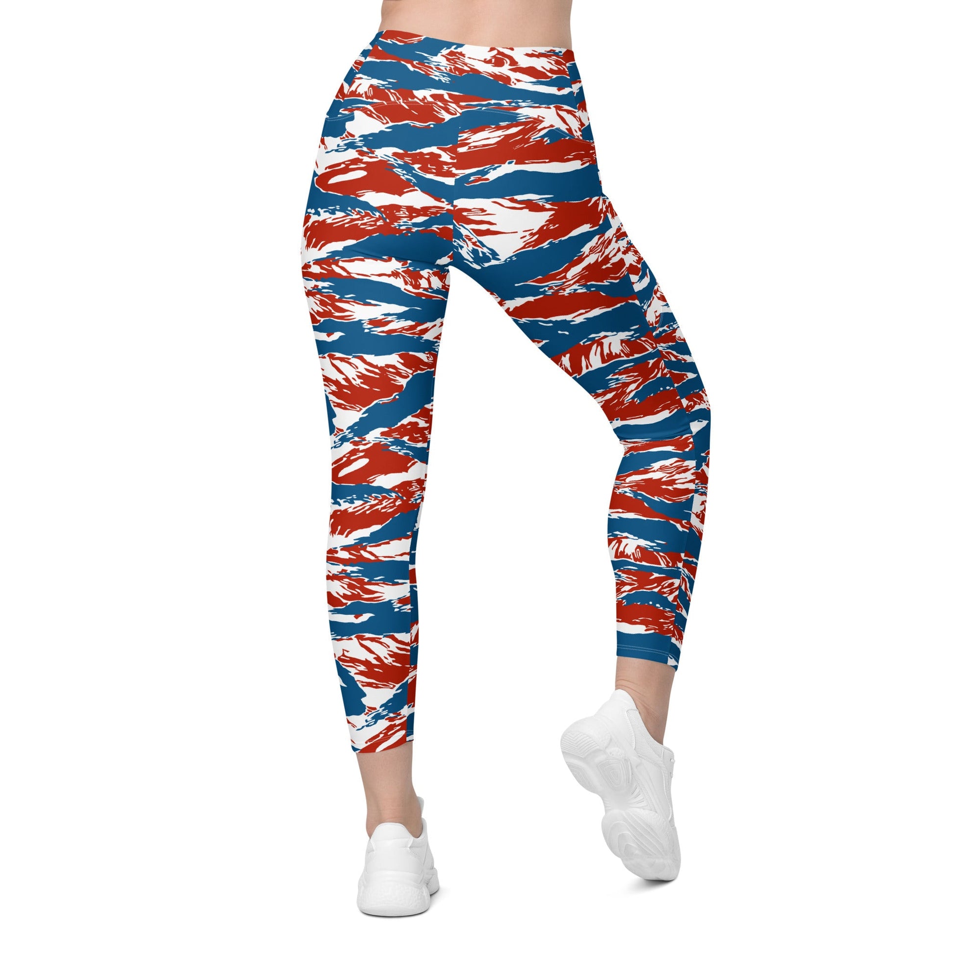 American Patriot Tiger Stripe CAMO Womens Leggings with Pockets
