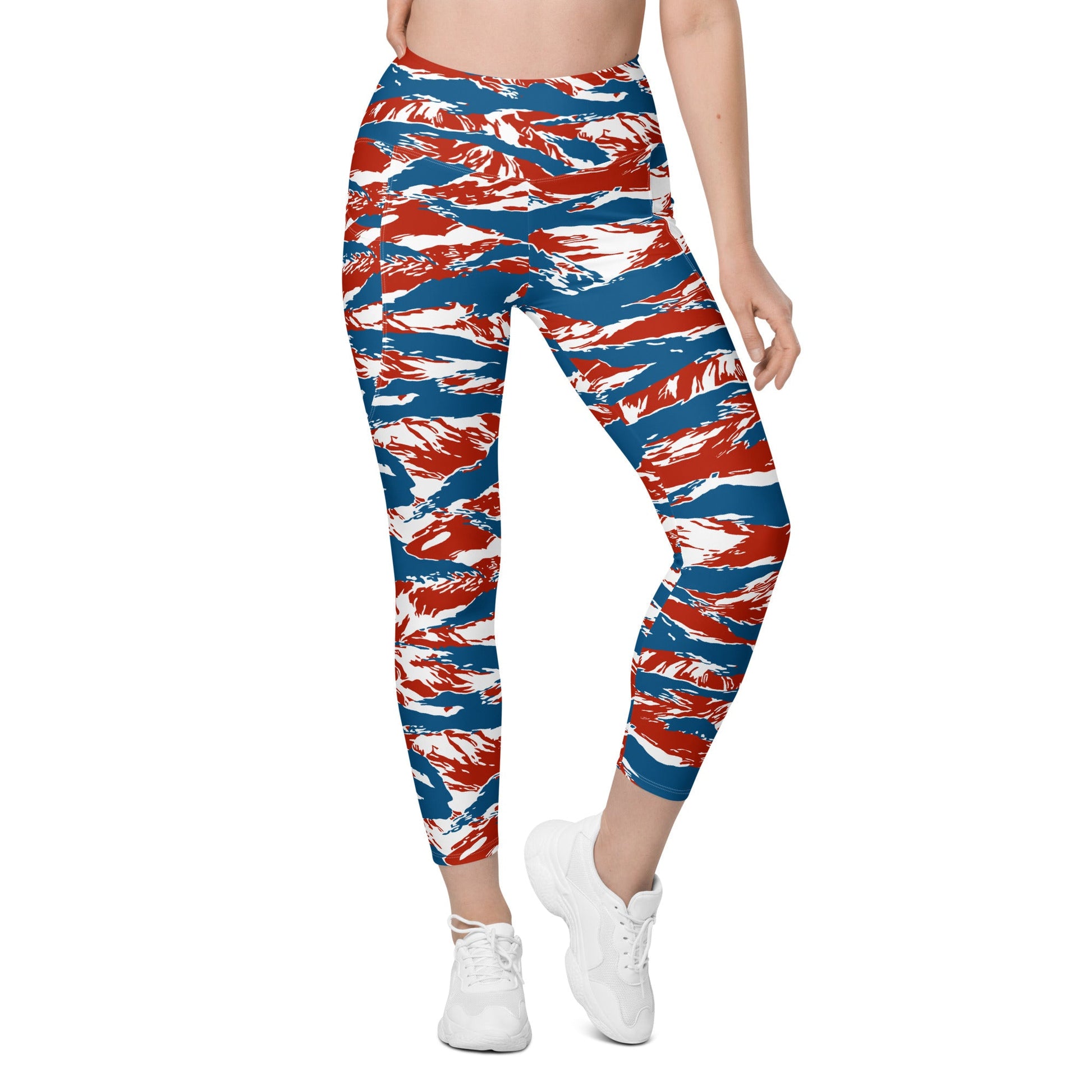 American Patriot Tiger Stripe CAMO Womens Leggings with Pockets
