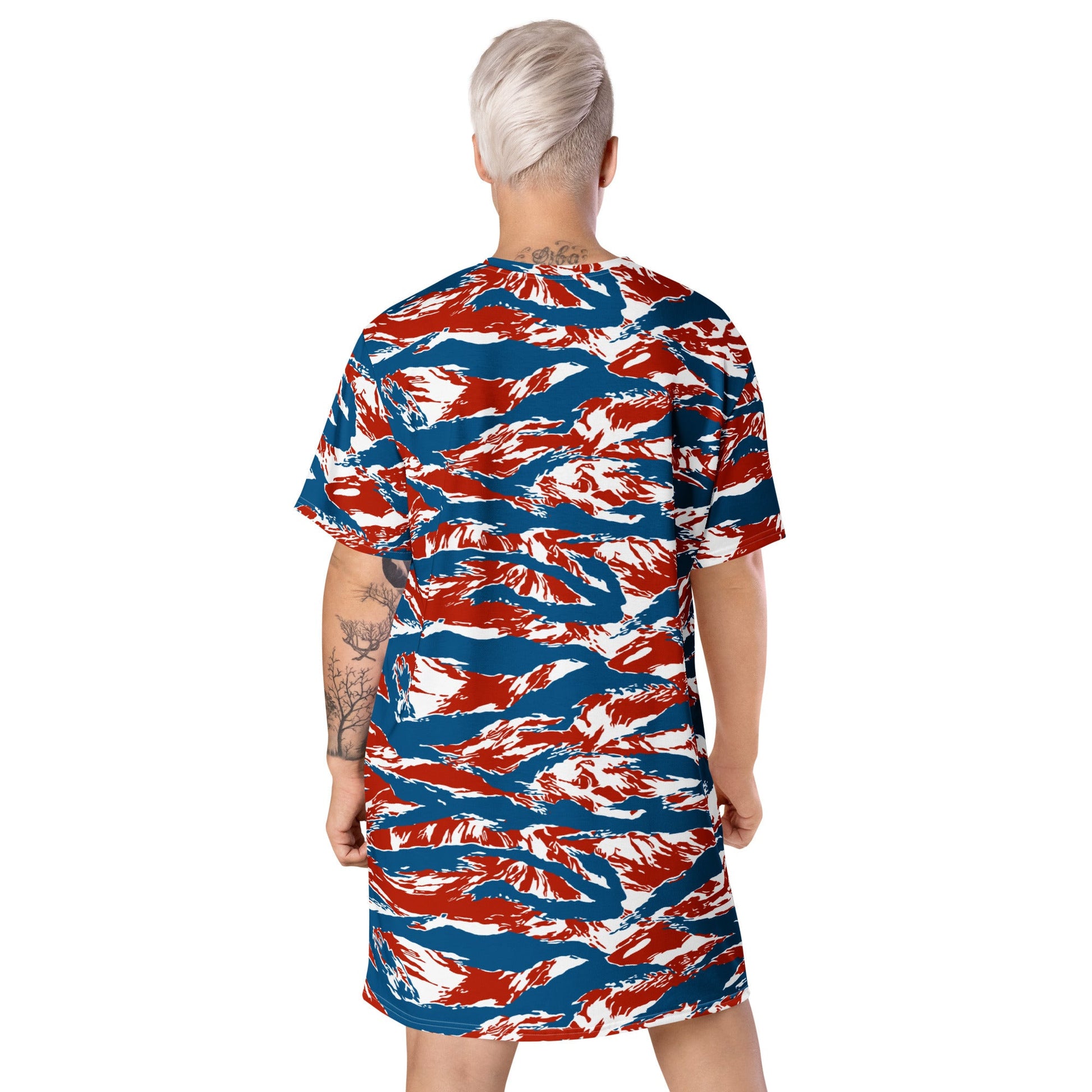 American Patriot Tiger Stripe CAMO Womens T-Shirt Dress