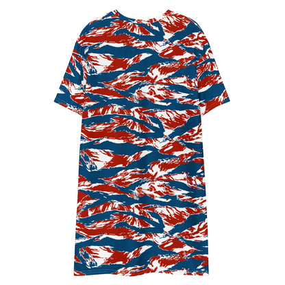 American Patriot Tiger Stripe CAMO Womens T-Shirt Dress