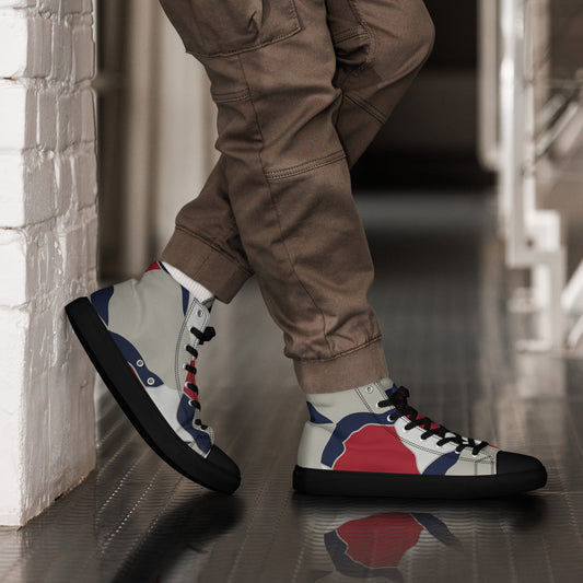American Patriot Turtle Shell CAMO Mens High-Top Canvas Shoes - 5