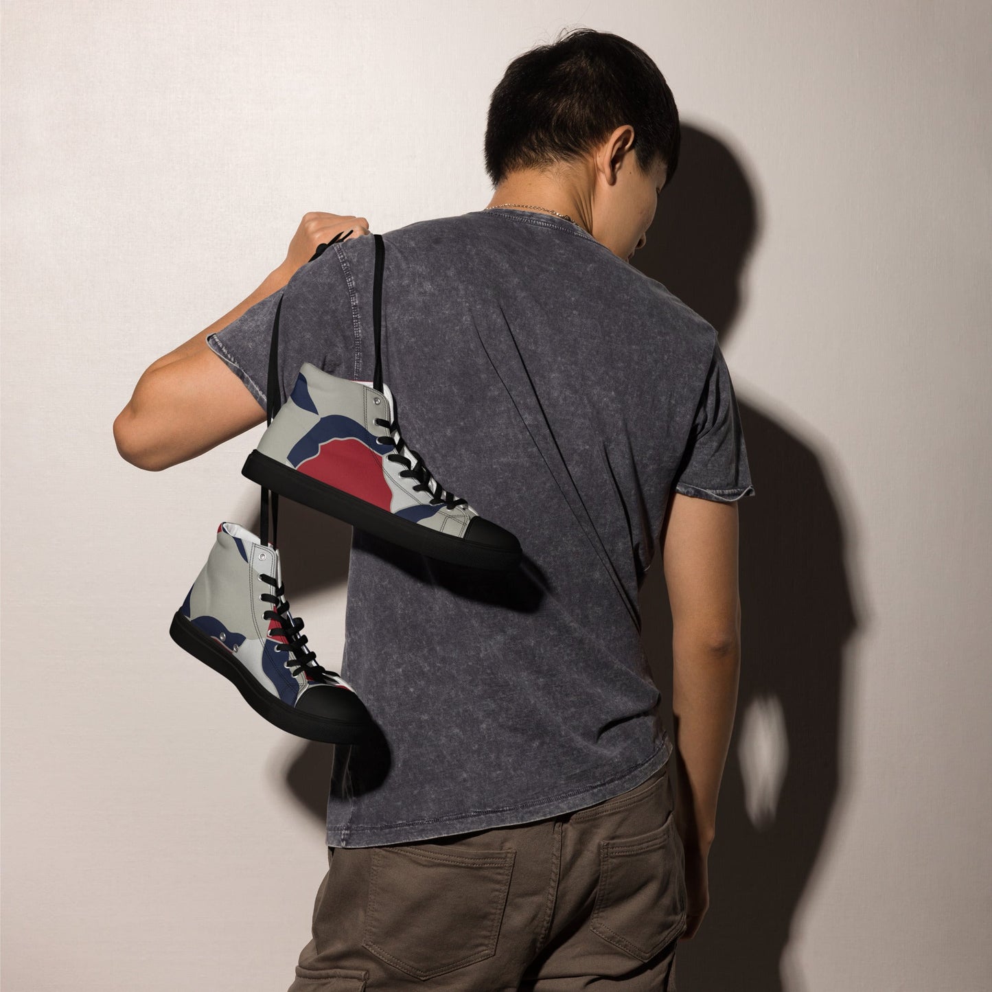 American Patriot Turtle Shell CAMO Mens High-Top Canvas Shoes