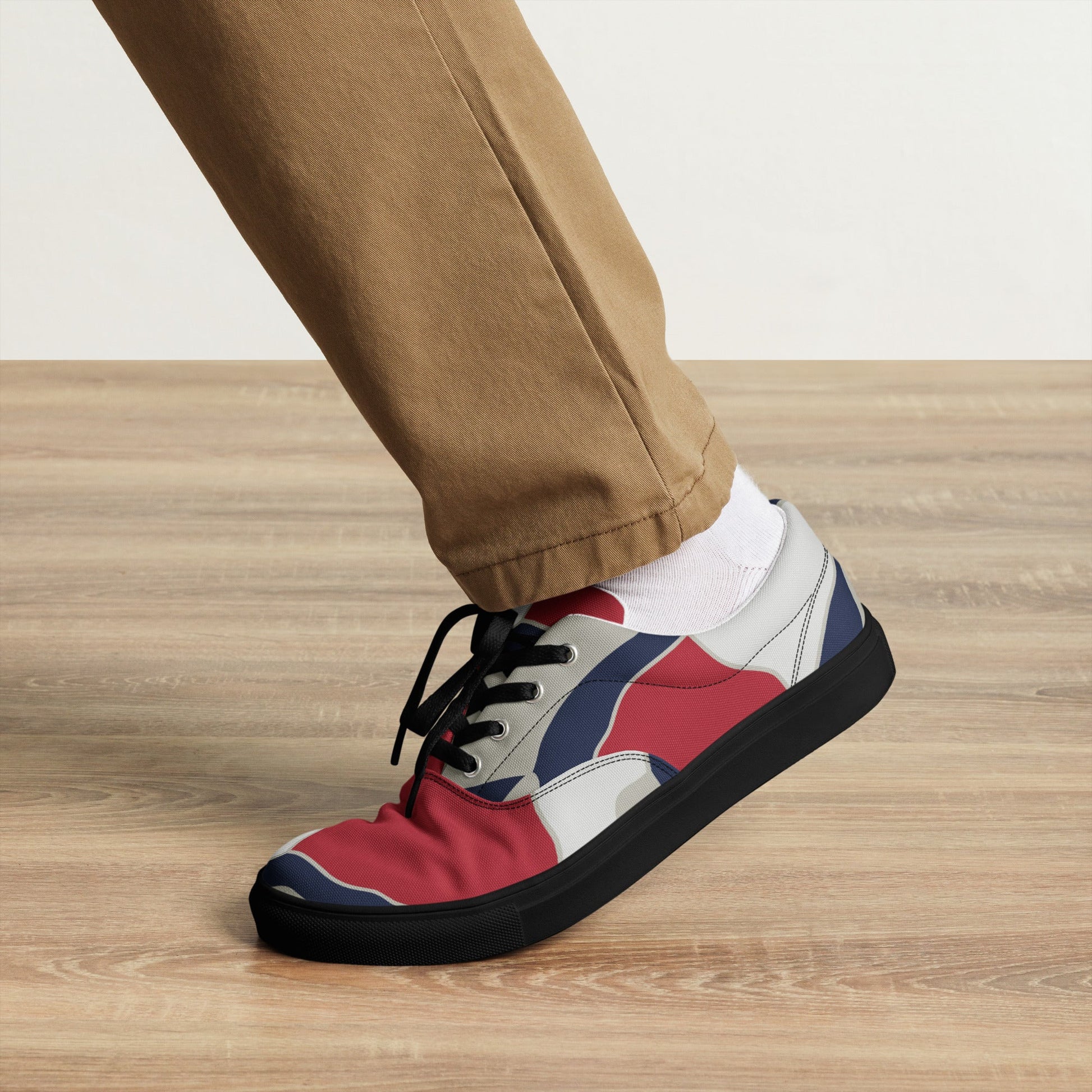 American Patriot Turtle Shell CAMO Mens Lace-Up Canvas Shoes - Lace-up