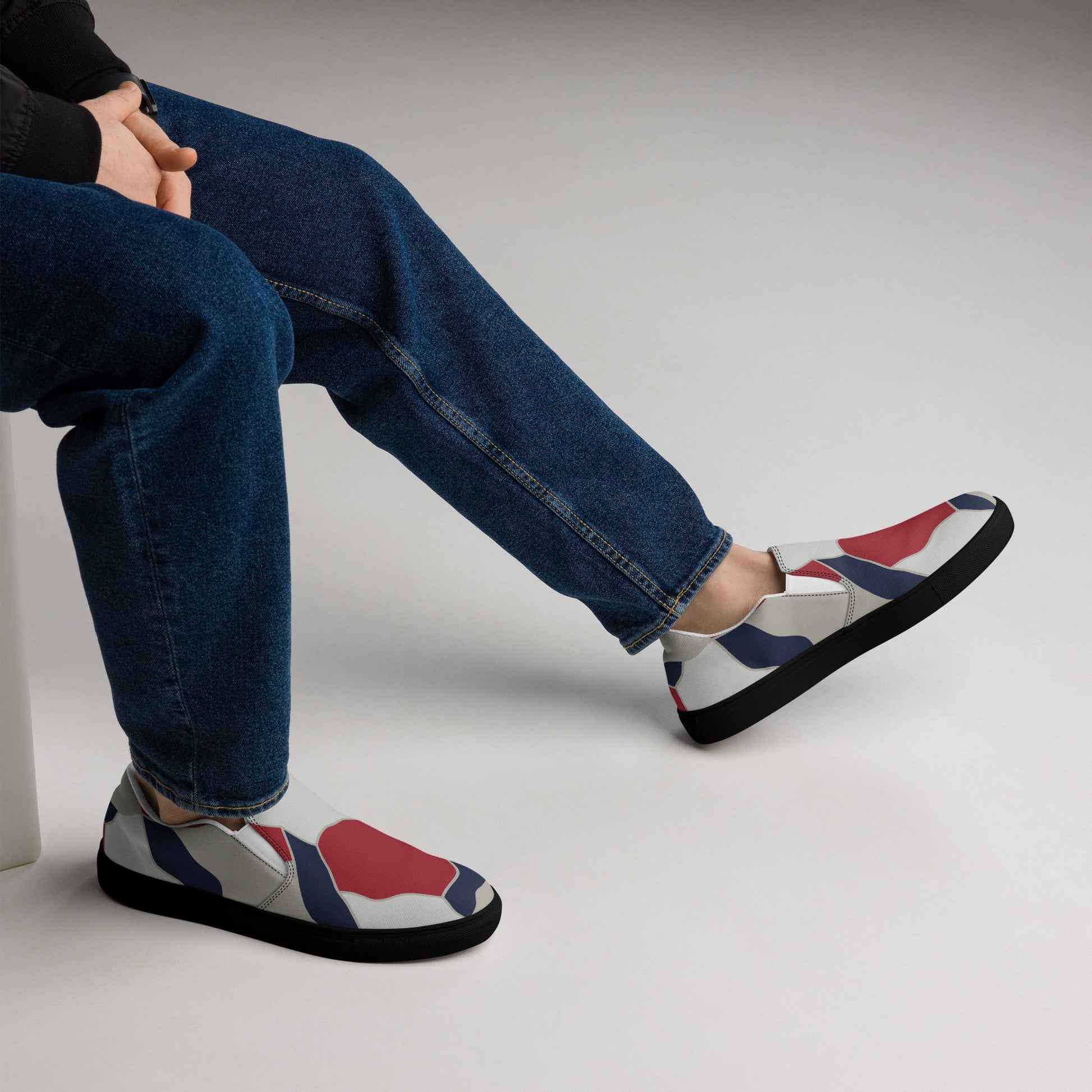 American Patriot Turtle Shell CAMO Mens Slip-On Canvas Shoes
