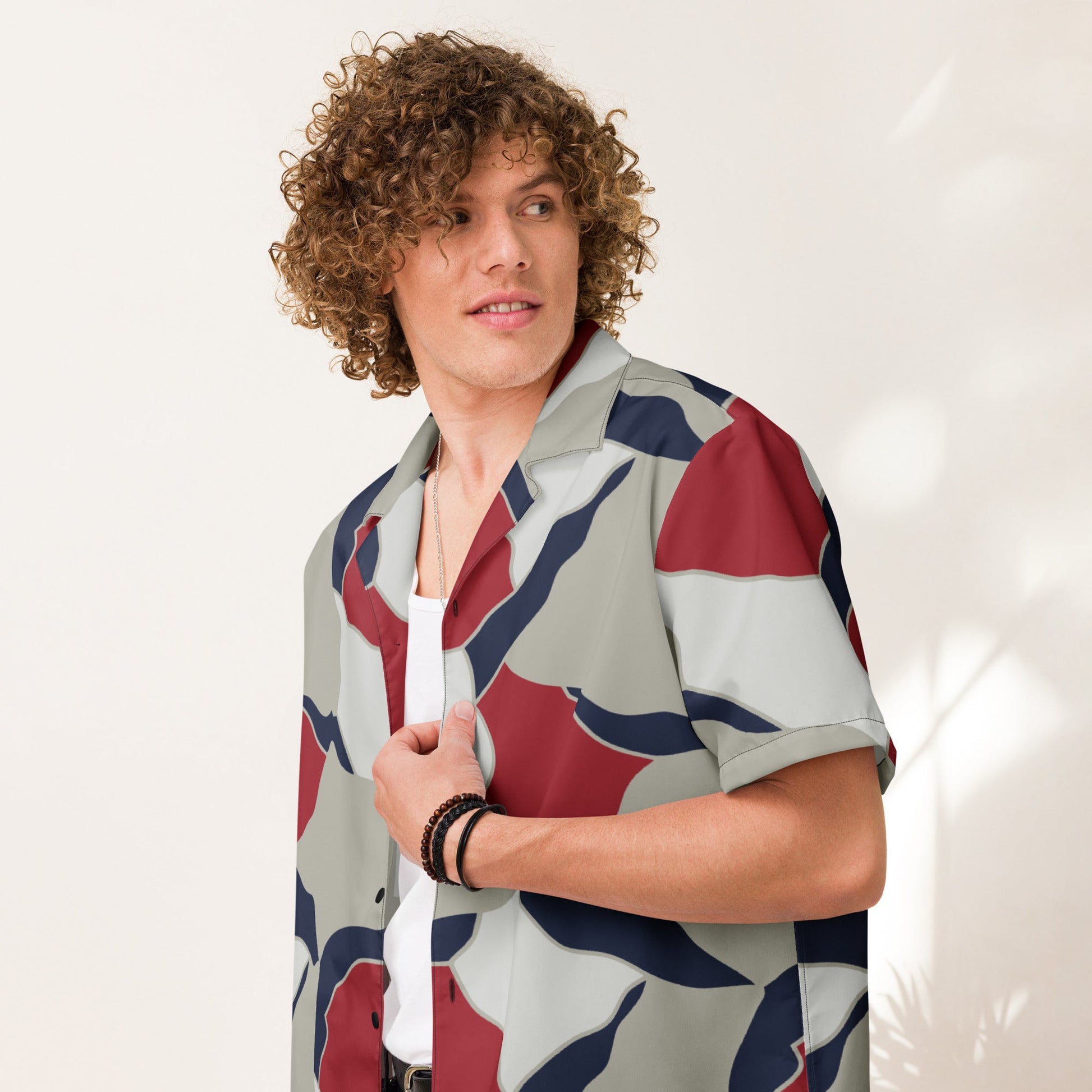 American Patriot Turtle Shell CAMO Unisex Short-Sleeve Button Shirt - 2XS
