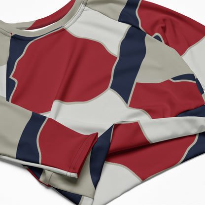 American Patriot Turtle Shell CAMO Womens Long-Sleeve Crop Top