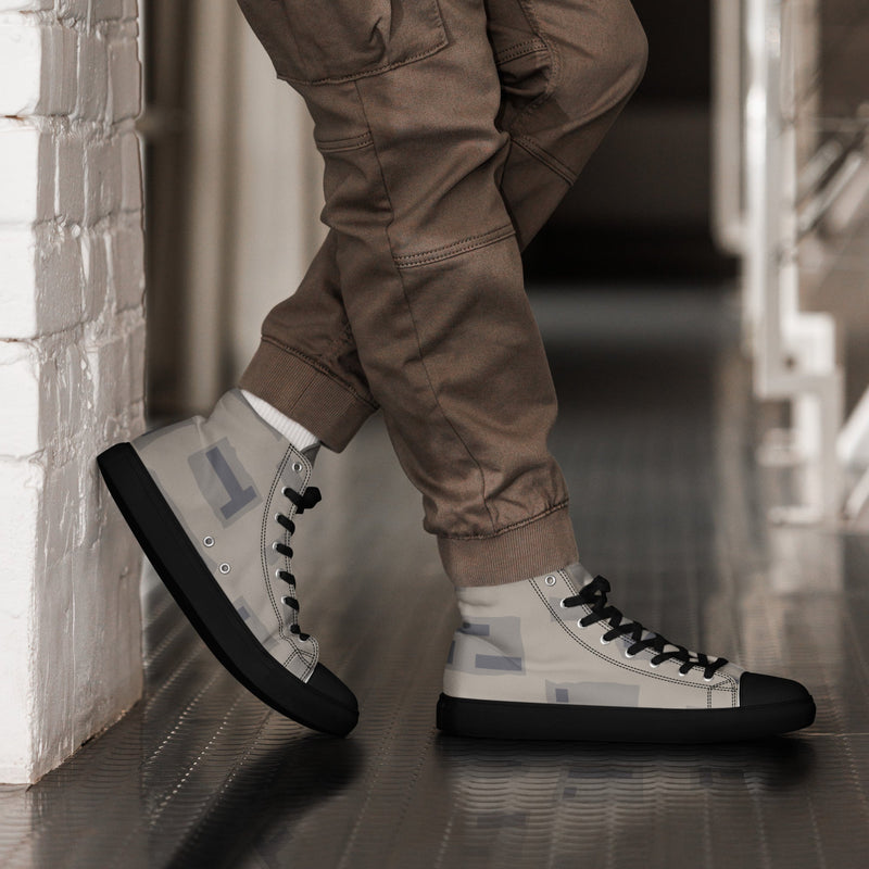 T-Block Desert CAMO Mens High-Top Canvas Shoes - Black / 5