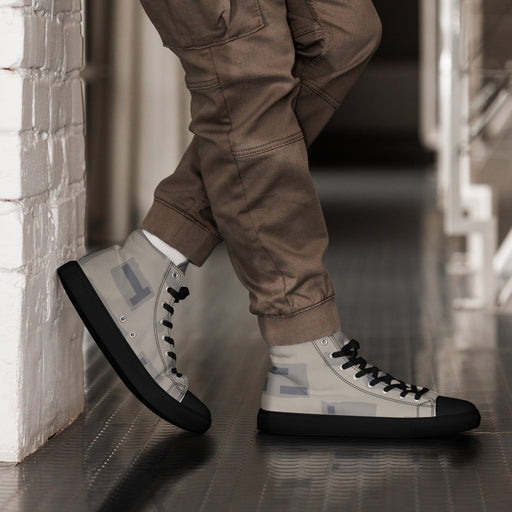 T-Block Desert CAMO Mens High-Top Canvas Shoes - Black / 5