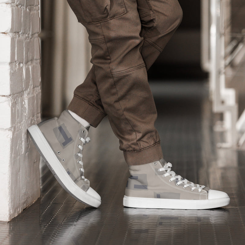 T-Block Desert CAMO Mens High-Top Canvas Shoes - White / 5