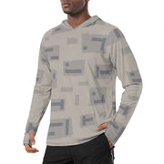 T-Block Desert CAMO Mens Sunscreen Sports Hoodie With Thumb Holes - S / White