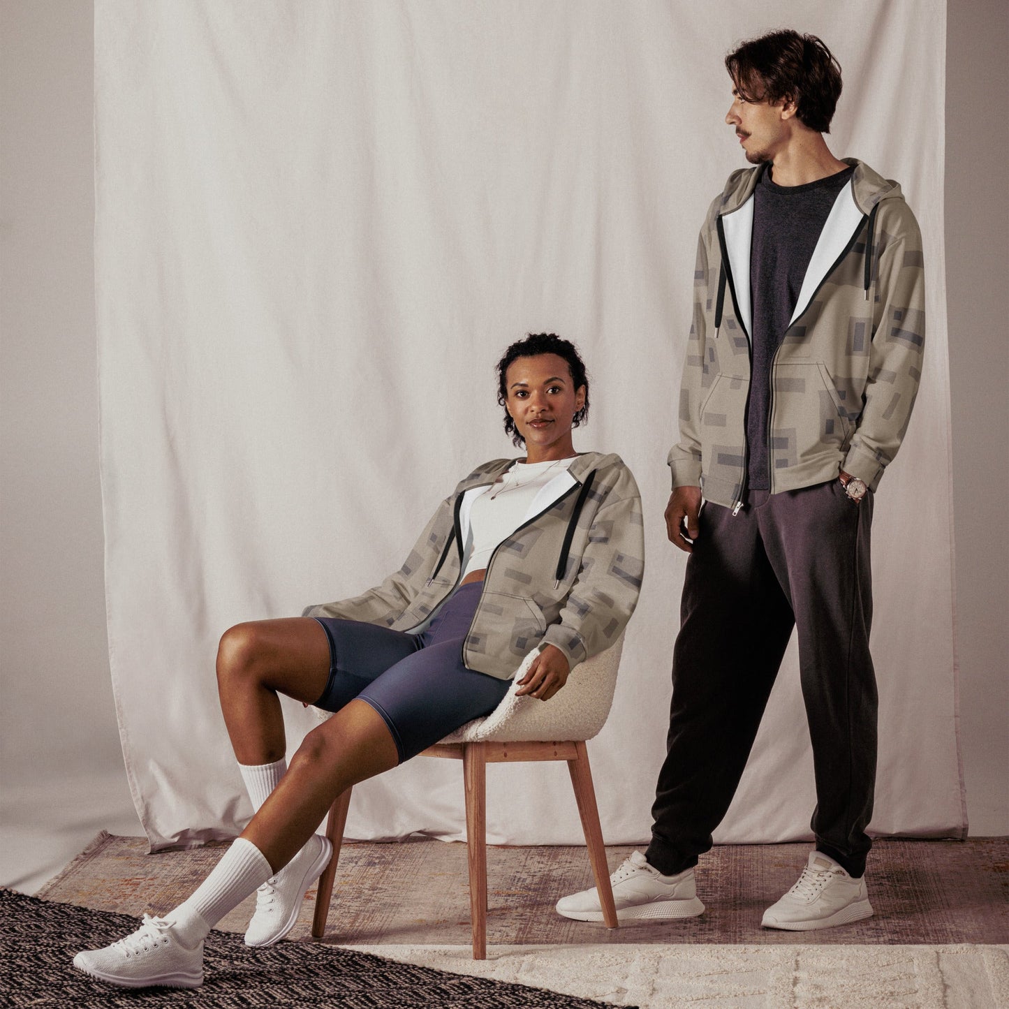 American T-Block Desert CAMO Unisex zip hoodie - Zip Hoodies