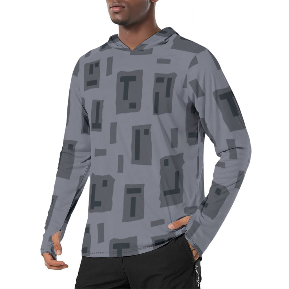 American T-Block Urban CAMO Men’s Sunscreen Sports Hoodie With Thumb Holes - Mens