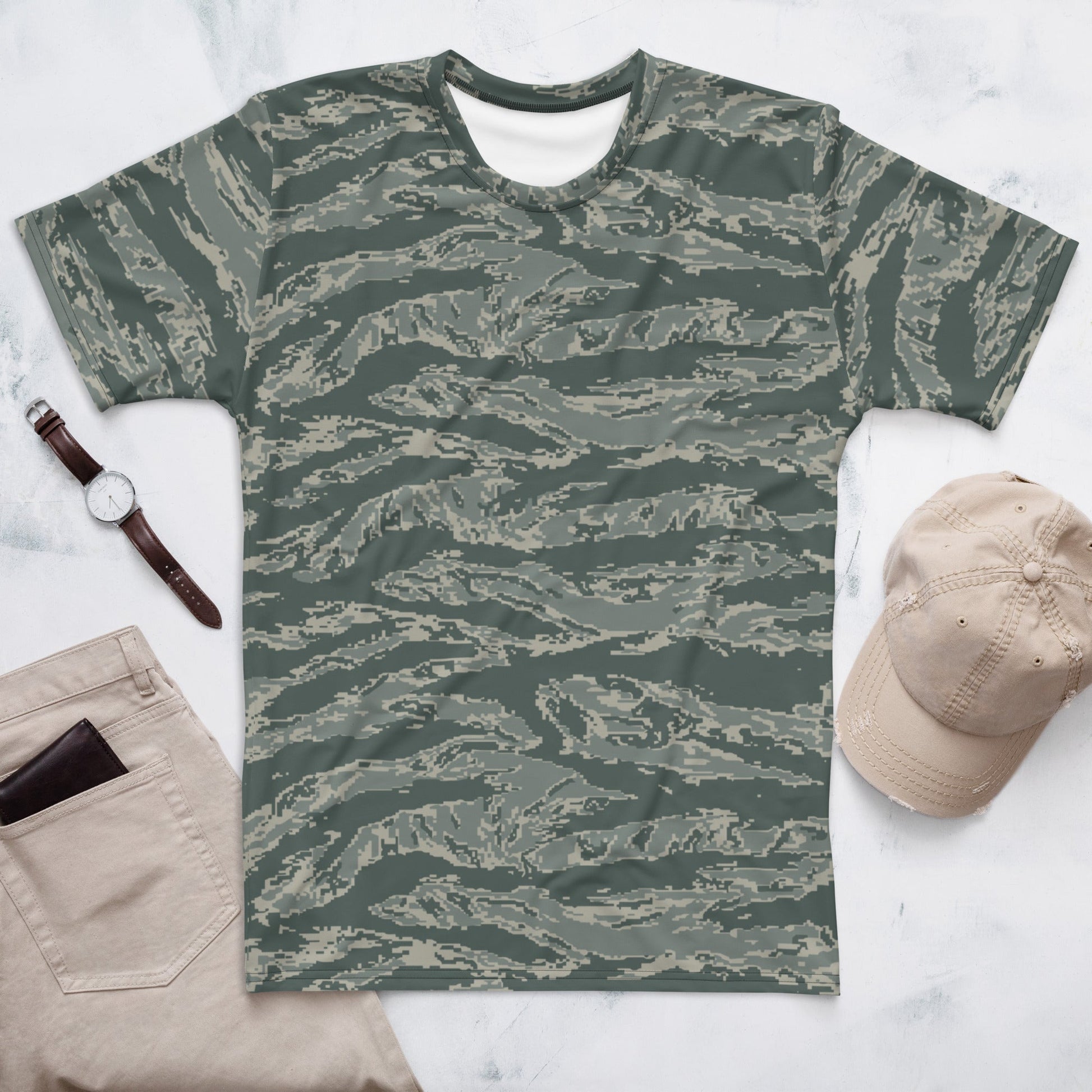 American Tiger Stripe Airman Battle Uniform (ABU) CAMO Mens t-shirt - XS - T-Shirts