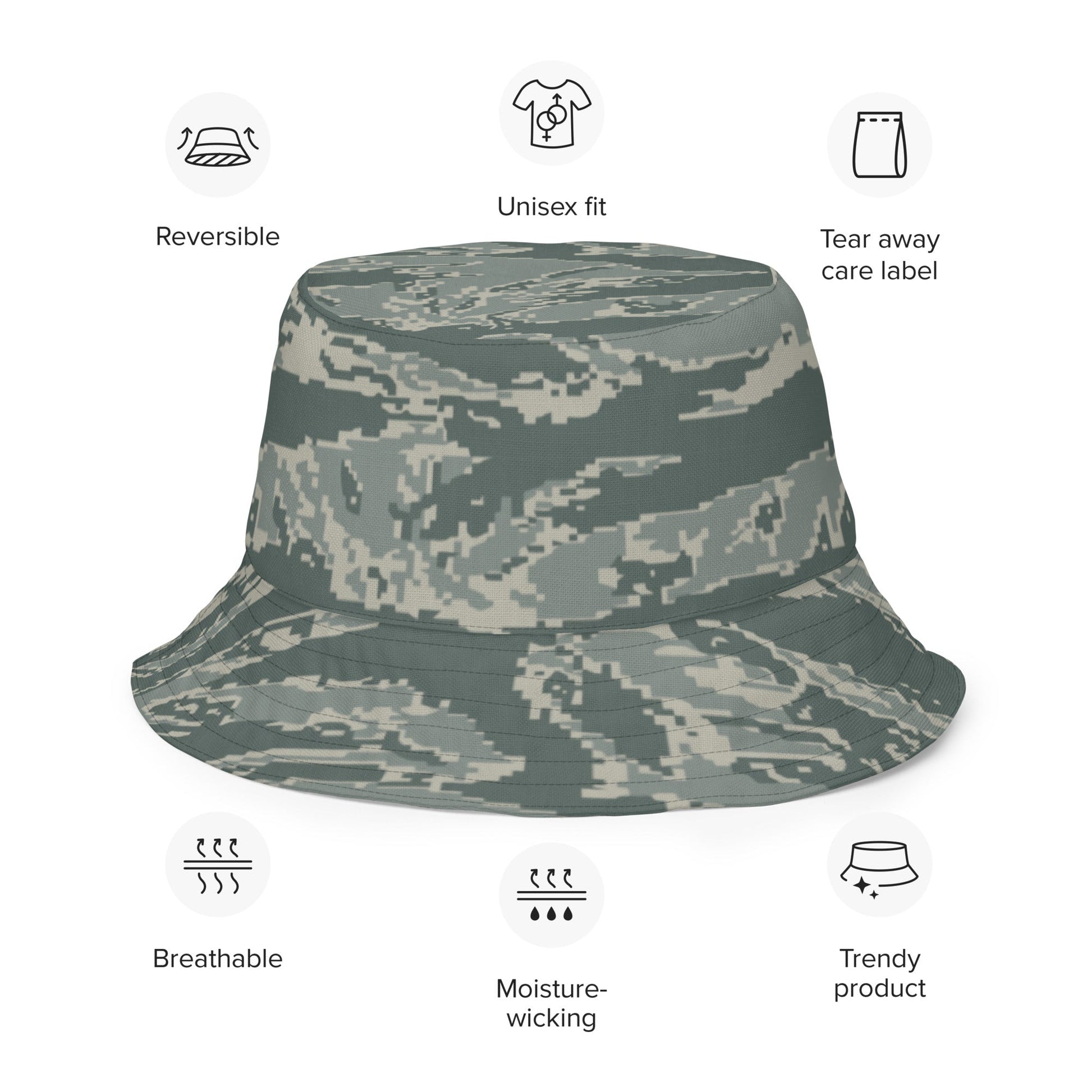 American Tiger Stripe Airman Battle Uniform (ABU) CAMO Reversible bucket hat Bucket Hats